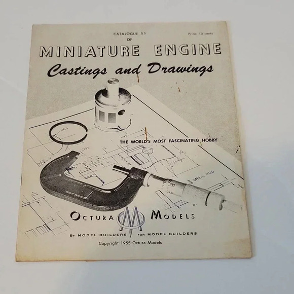 Octura Models Catalog 55 Miniature Engine Castings and Drawings 1955 Vintage - Picture 1 of 3